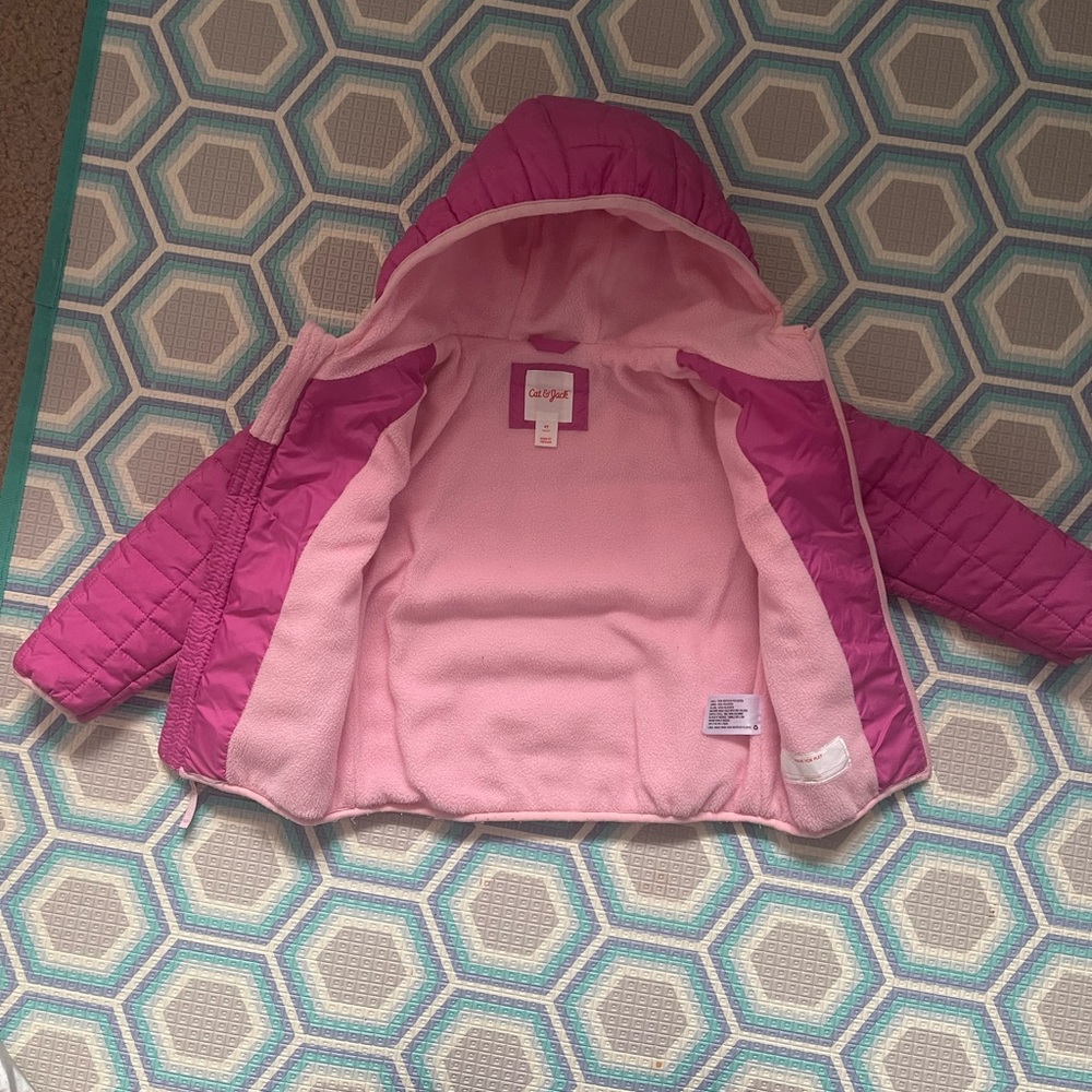 Cat and Jack toddler girls puffer jacket . Fleece lined.
